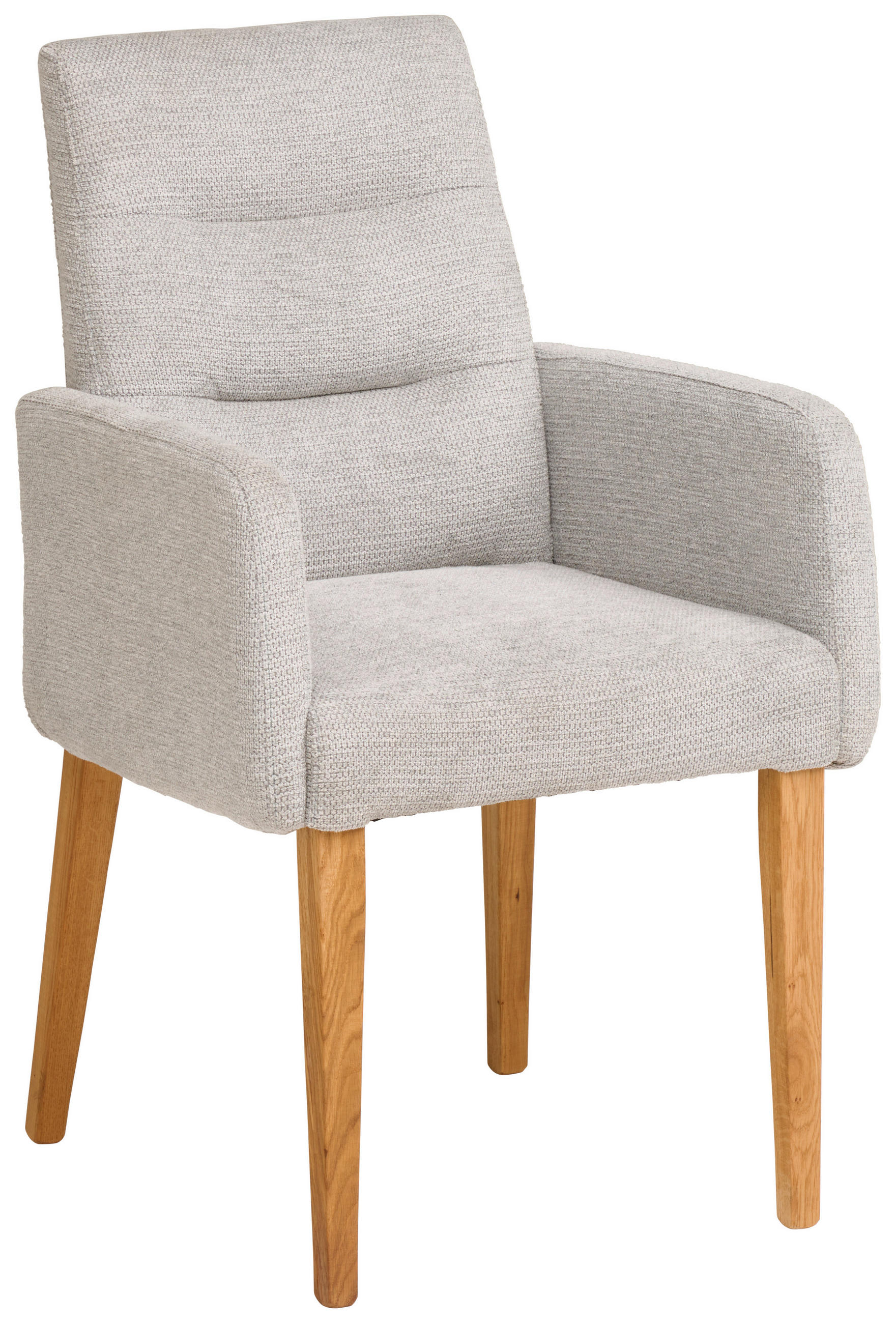 ARMLEHNSTUHL in Holz, Textil Eichefarben, Hellgrau  - Eichefarben/Hellgrau, KONVENTIONELL, Holz/Textil (54/91/63cm) - Carryhome