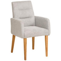 ARMLEHNSTUHL in Holz, Textil Eichefarben, Hellgrau  - Eichefarben/Hellgrau, KONVENTIONELL, Holz/Textil (54/91/63cm) - Carryhome