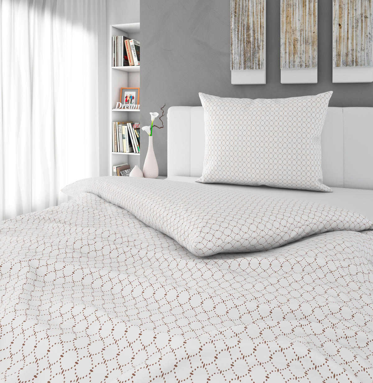 POSTELJNINA PURE EARTH 140/200 cm saten siva  - siva, Trend, tekstil (140/200cm) - Bio:Vio