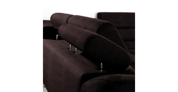 ECKSOFA in Webstoff Mokka  - Mokka, Design, Textil/Metall (280/235cm) - Hom`in