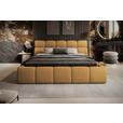 POLSTERBETT inkl. Bettkasten Lattenrost, Bettkasten Currygelb 140/200 cm  - Currygelb/Schwarz, Design, Holz/Kunststoff (140/200cm) - Esposa