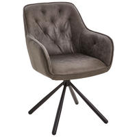 ARMLEHNSTUHL  in Eisen Mikrofaser  - Schwarz/Grau, Modern, Holz/Textil (61/91/59cm) - Livetastic