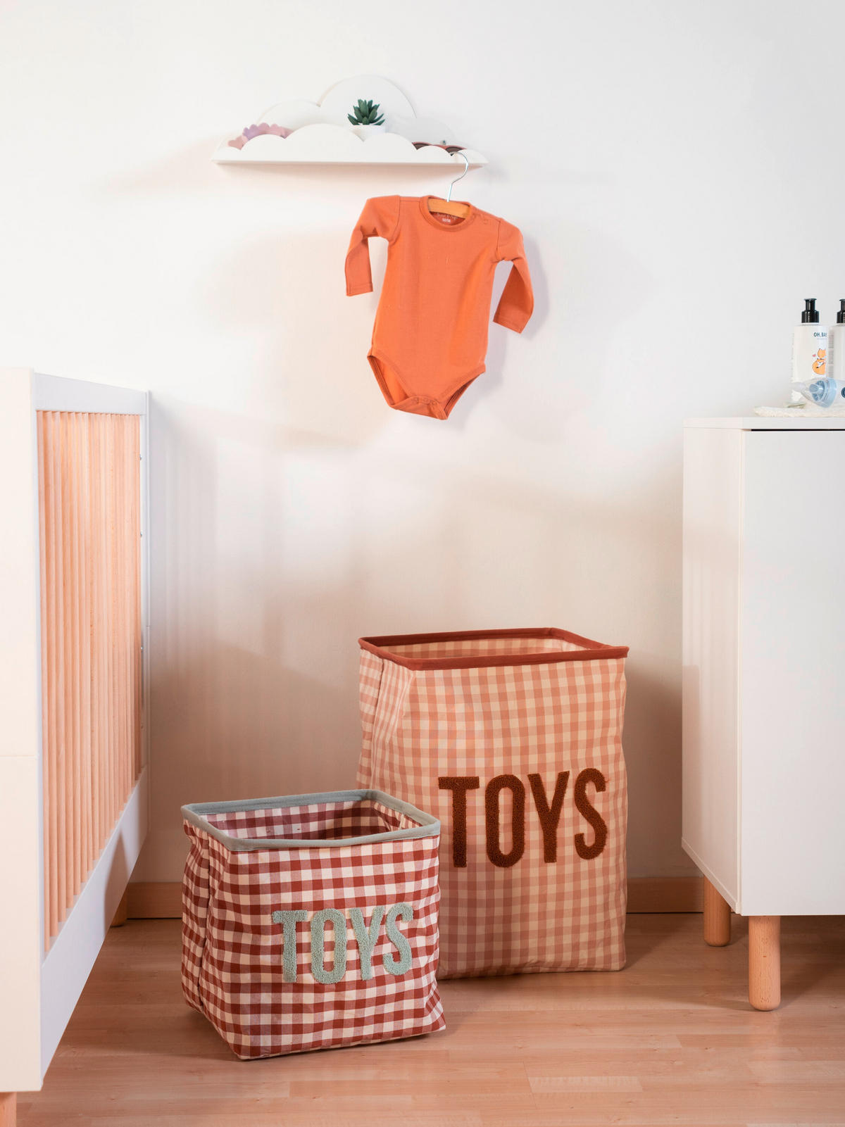 AUFBEWAHRUNGSBOX Vichy korb Terracotta  - Terracotta, KONVENTIONELL, Textil (30/30/30cm) - Childhome