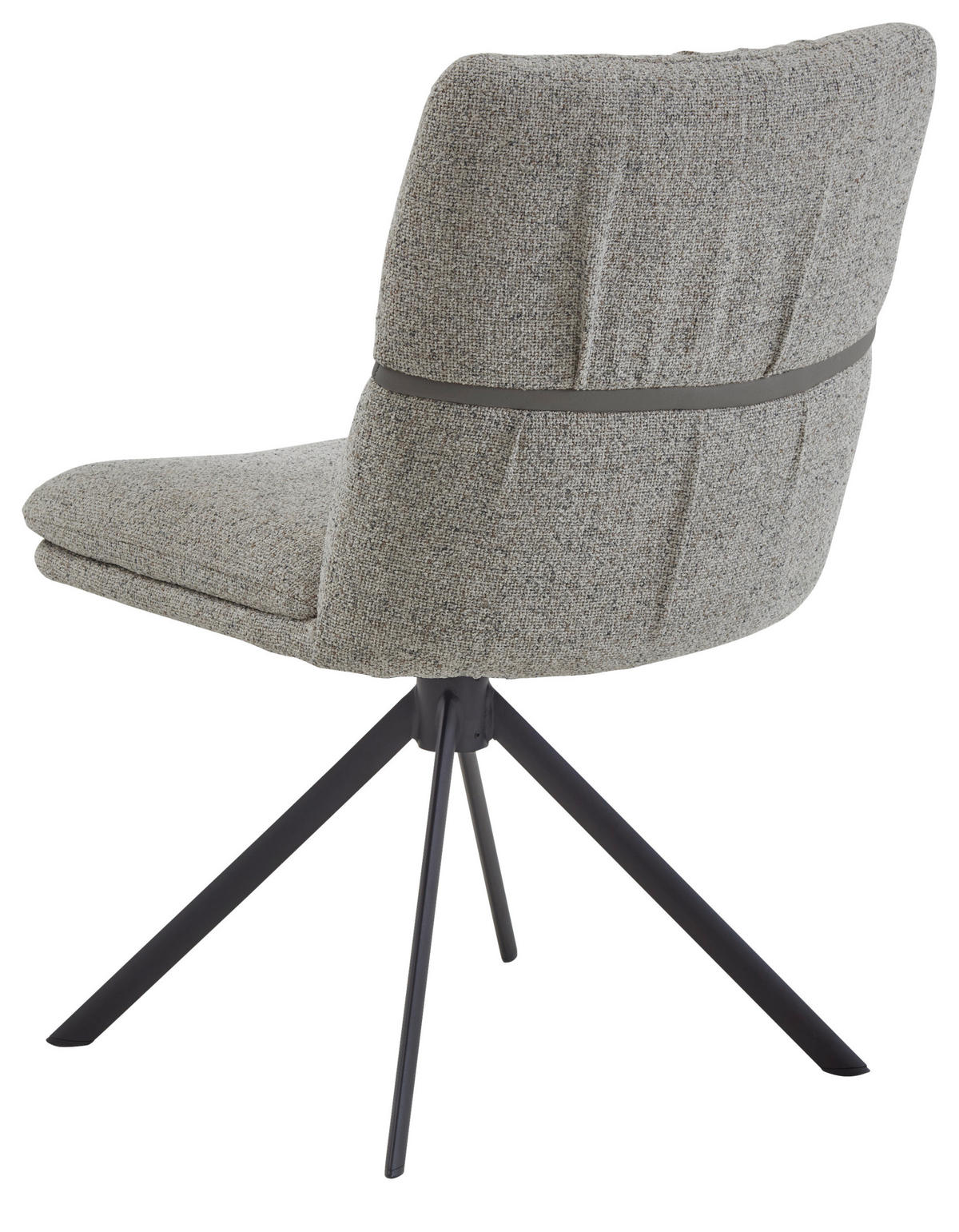 STUHL  Beinauswahl, Stoffauswahl, Sitzfläche 360° drehbar, automatische Rückholfunktion Mikrofaser  Grau  - Schwarz/Grau, Design, Textil/Metall (49/86/63cm) - Valdera
