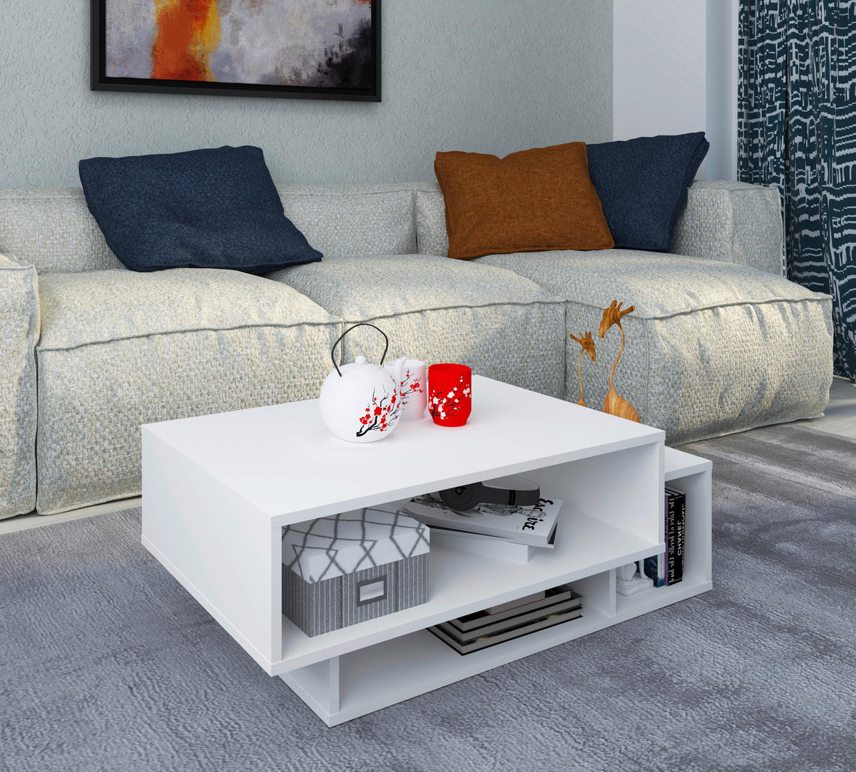 COUCHTISCH in Holzwerkstoff  - Weiß, MODERN, Holzwerkstoff (88/35/50cm) - MID.YOU