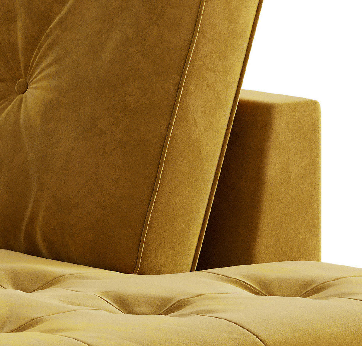 ECKSOFA Scott Senfgelb Flachgewebe  - Edelstahlfarben/Gelb, Design, Textil/Metall (205/259cm) - Livetastic