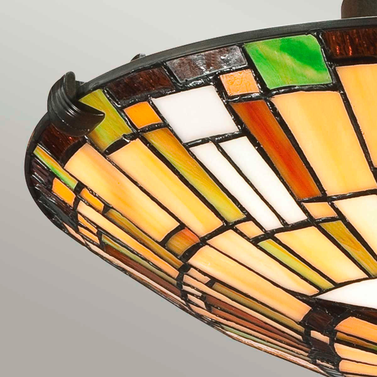 DECKENLEUCHTE  14,6/42,0 cm    - Dunkelbraun/Multicolor, Konventionell, Glas/Metall (14,6/42,0cm) - Elstead Lighting
