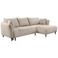 ECKSOFA Creme Chenille  - Creme/Schwarz, KONVENTIONELL, Holz/Textil (290/160cm) - Carryhome