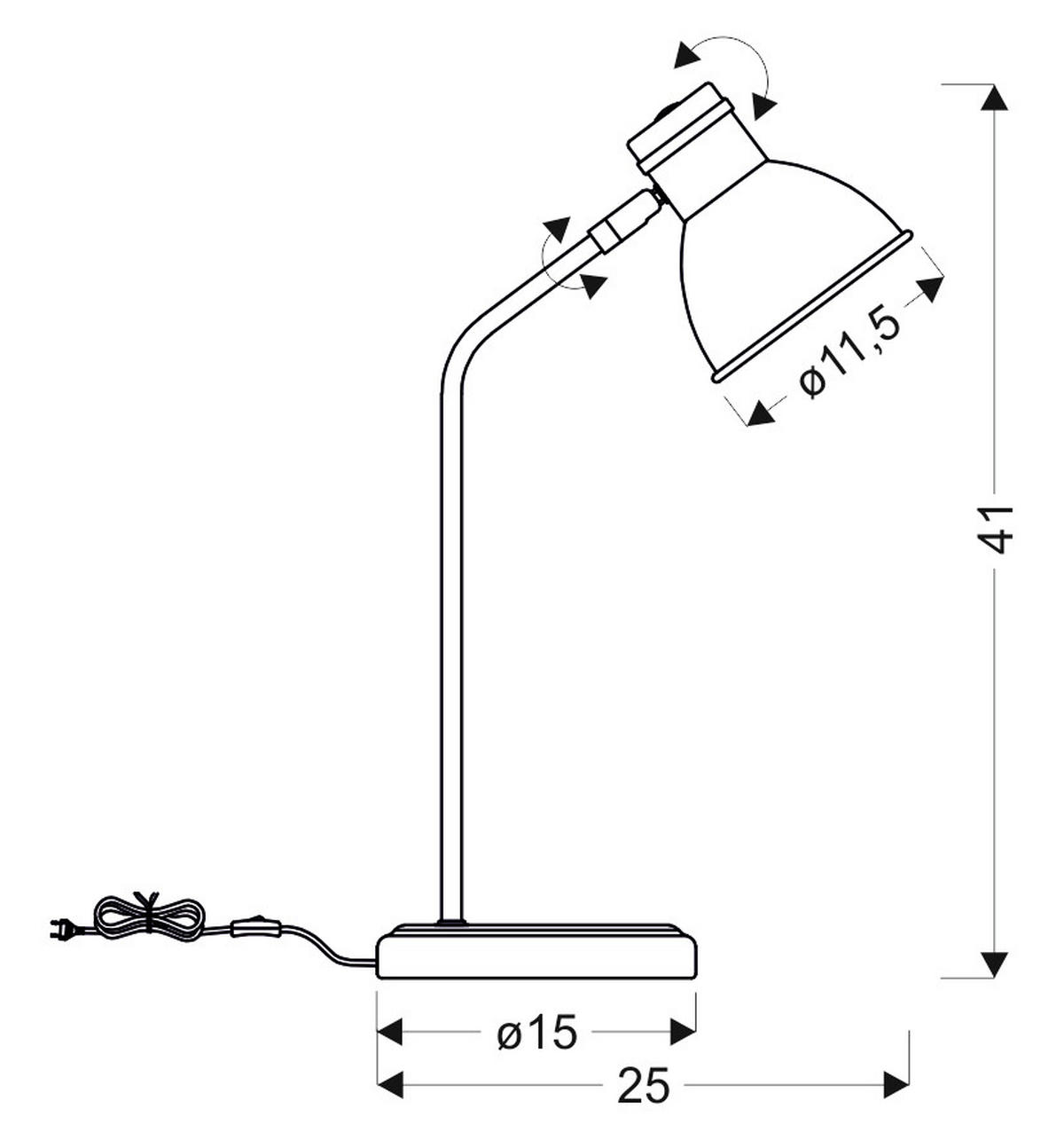 BORDSLAMPA 16/25/41 cm   - vit/svart, Basics, metall (16/25/41cm)