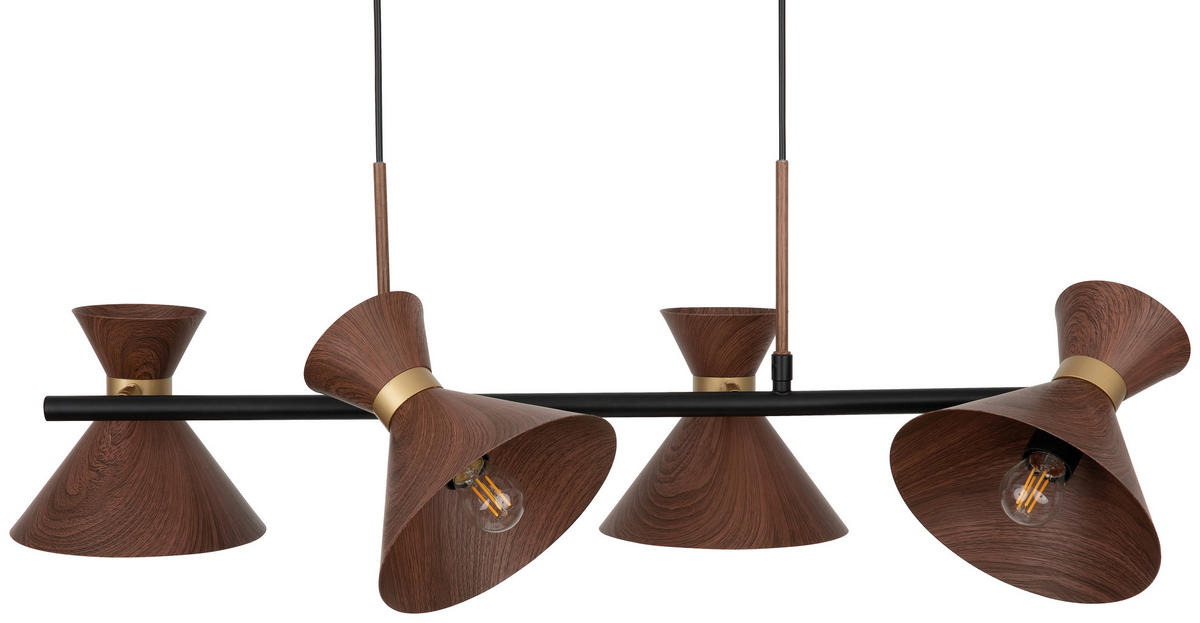 HÄNGELEUCHTE 85/32/120,5 cm  - Walnussfarben, Trend, Metall (85/32/120,5cm) - Novel