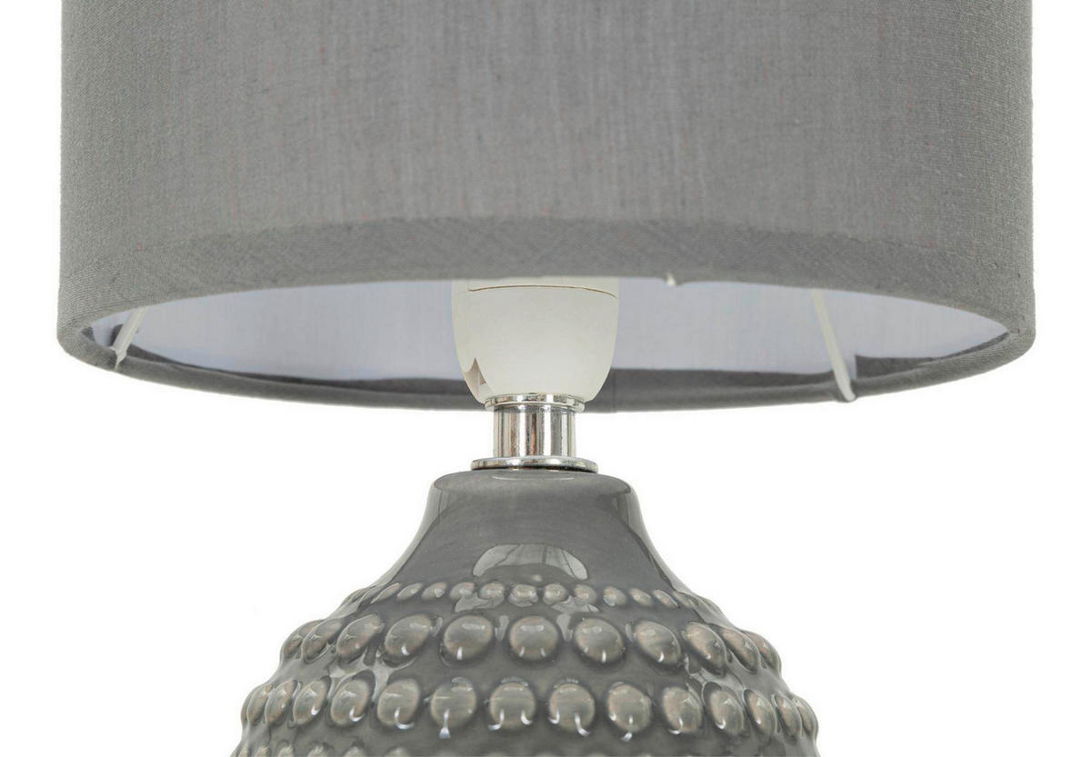 TISCHLEUCHTE   - Grau, Basics, Keramik/Textil (15/30.5/15cm)