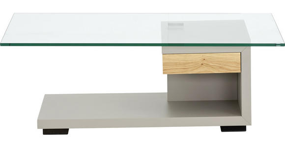 COUCHTISCH in Holz, Glas, Holzwerkstoff 110/65/40 cm - Fango/Eichefarben, KONVENTIONELL, Glas/Holz (110/65/40cm) - Moderano