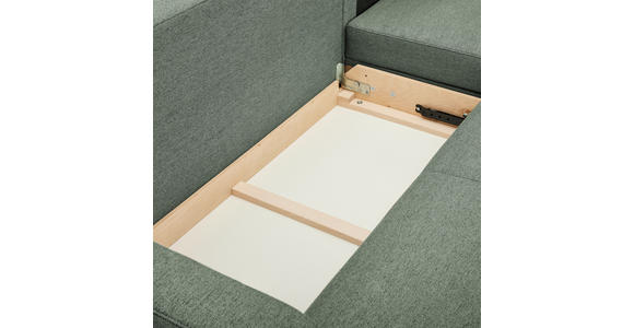ECKSOFA in Flachgewebe Salbeigrün - Salbeigrün/Eiche Wotan, KONVENTIONELL, Holz/Textil (255/157cm) - Carryhome