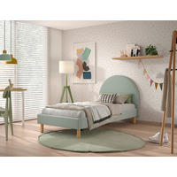 KINDER-/JUNIORBETT - Naturfarben/Grün, ROMANTIK / LANDHAUS, Holz/Textil (90/200cm) - Vipack