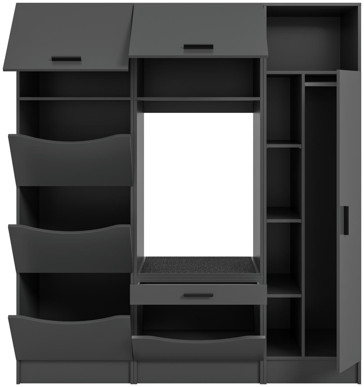 HAUSWIRTSCHAFTSRAUM 176/195/68 cm  in Anthrazit  - Anthrazit, Basics, Holzwerkstoff (176/195/68cm) - MID.YOU