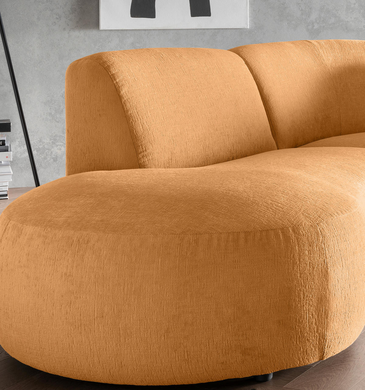 ECKSOFA in Mikrofaser Goldfarben  182/276 cm  - Goldfarben/Schwarz, MODERN, Kunststoff/Textil (182/276cm) - Livetastic
