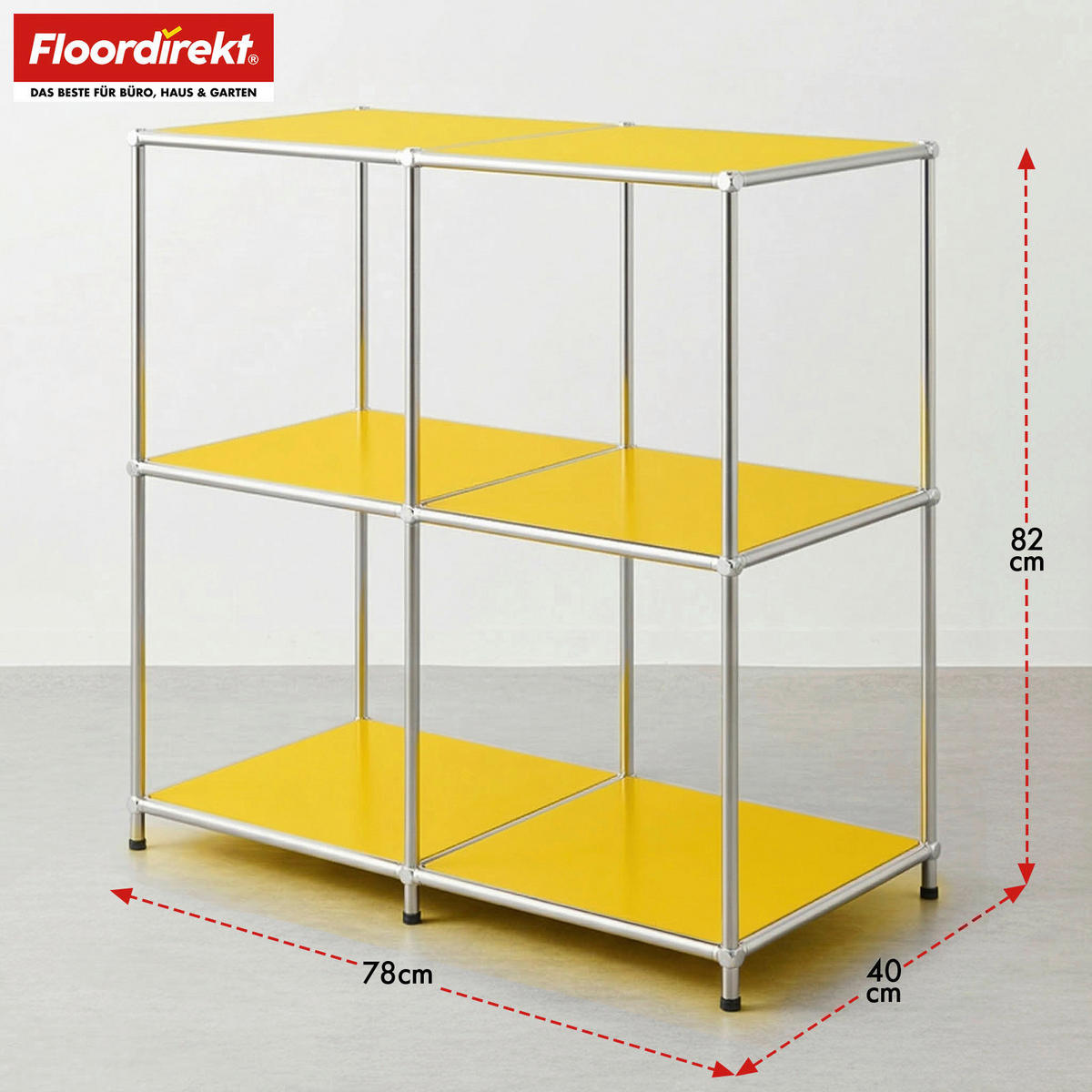 SIDEBOARD Concept Epure MK-027 78/82/40 cm  - Gelb, Basics, Metall (78/82/40cm) - Floordirekt