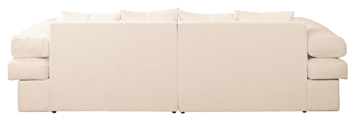 BIGSOFA in Teddystoff Creme  - Creme/Schwarz, Design, Kunststoff/Textil (284/94/148cm) - Livetastic