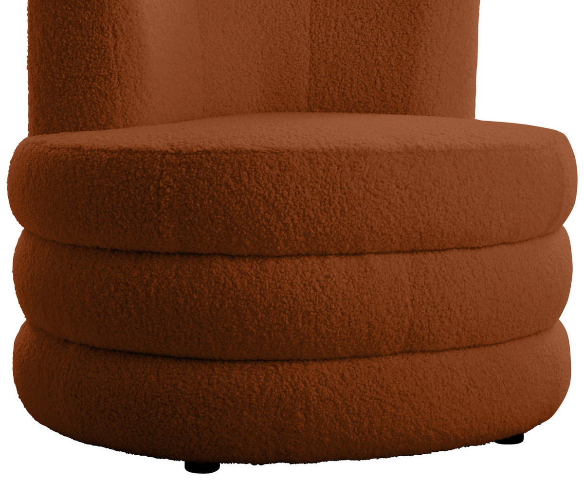 DESIGNSESSEL in Flachgewebe, Teddystoff Rostfarben  - Edelstahlfarben/Rostfarben, Trend, Textil/Metall (90/82/85cm) - Livetastic
