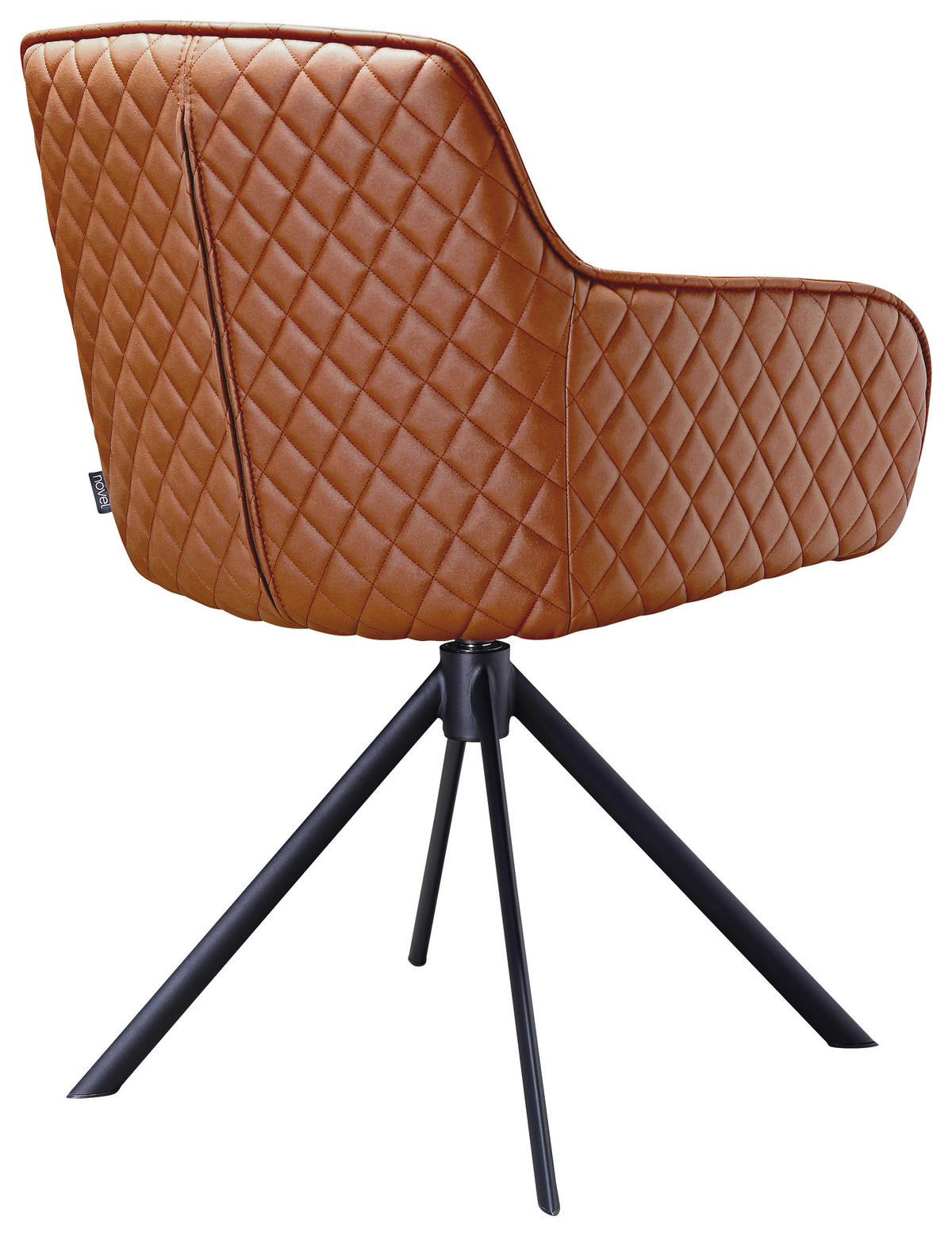 ARMLEHNSTUHL  in Eisen Mikrofaser  - Cognac/Schwarz, Design, Textil/Metall (60,5/83,5/62,5cm) - Novel