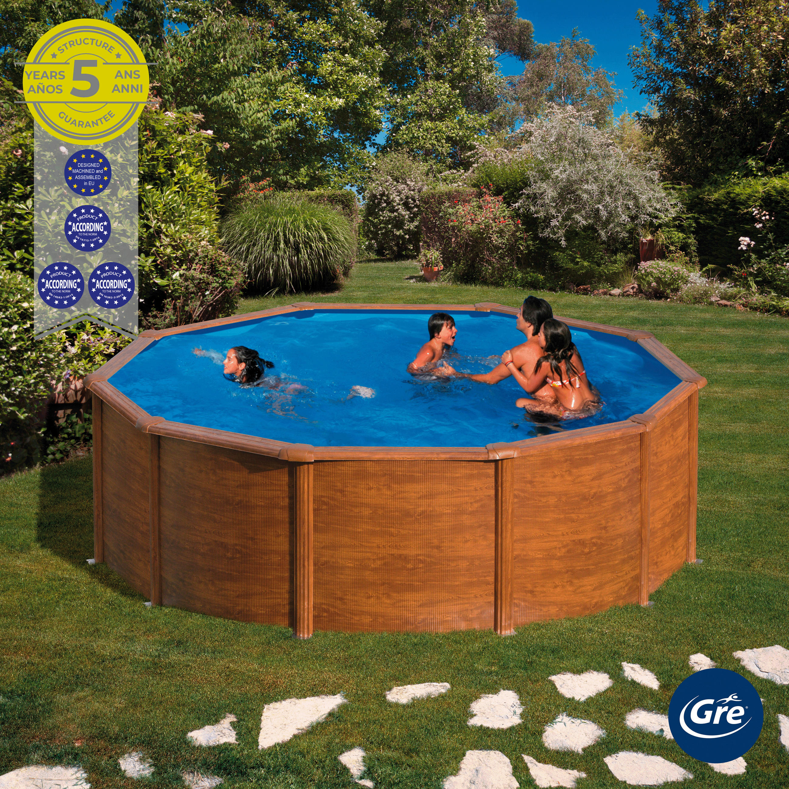 POOL-SET 2024 460/120 cm  - Braun, KONVENTIONELL, Metall (460/120cm) - Gre