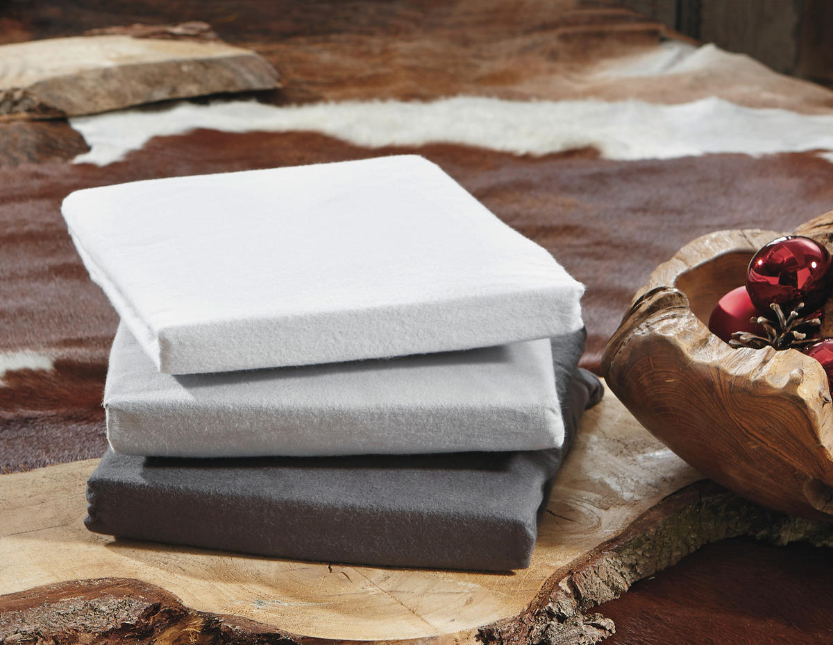 SPANNBETTTUCH Zermatt Biber  - Silberfarben, KONVENTIONELL, Textil (100/200cm) - Esposa