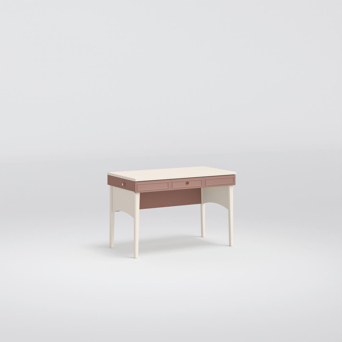 Birou - roz aprins/crem, Modern, material pe bază de lemn (117/77/63cm) - Cilek