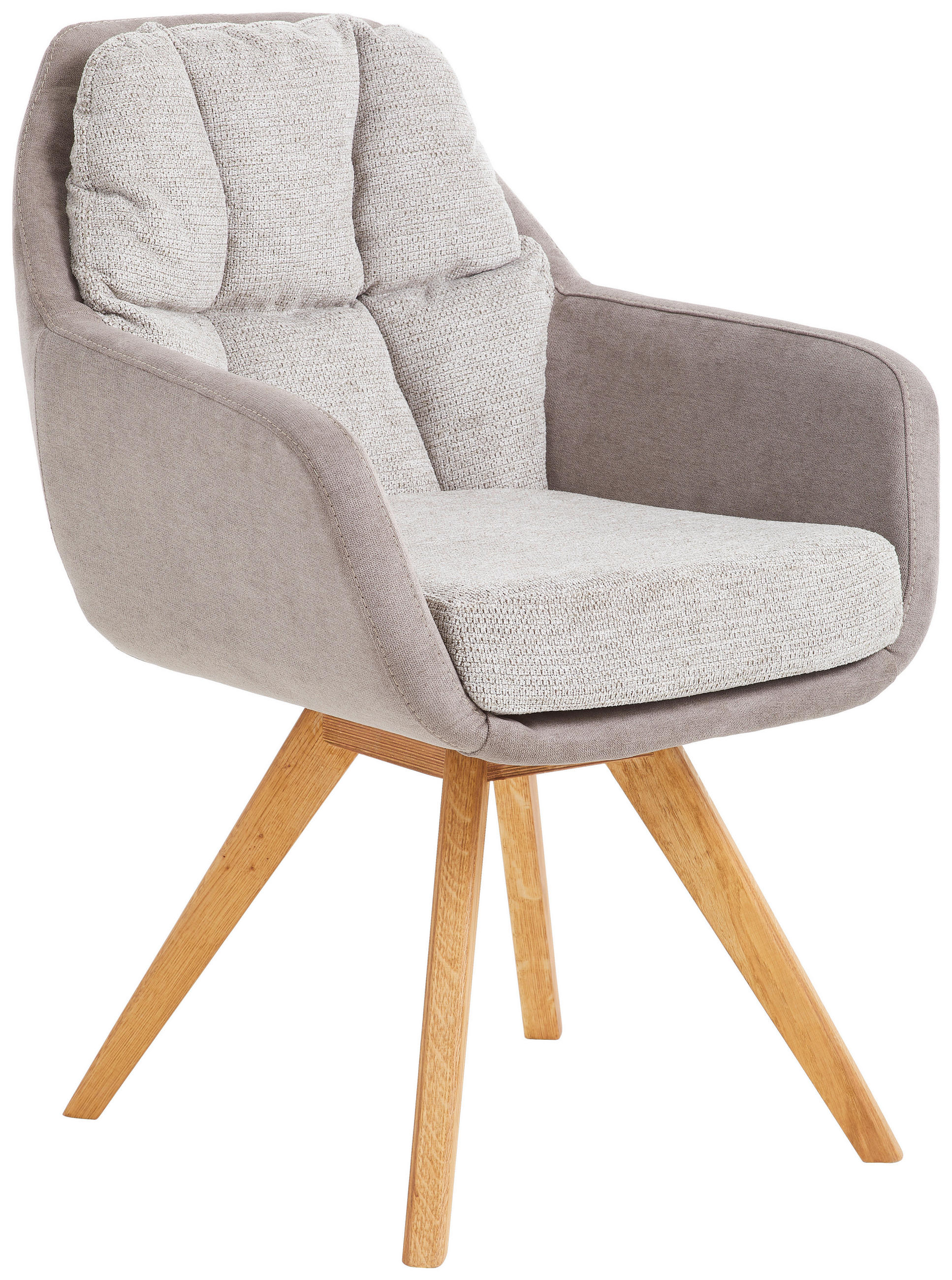 ARMLEHNSTUHL  in Flachgewebe  - Wildeiche/Cappuccino, Design, Holz/Textil (65/85/68cm) - Linea Natura