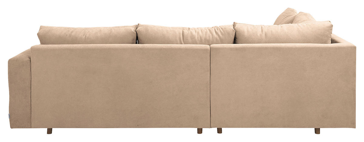 ECKSOFA Ariella Creme Mikrofaser  - Creme/Naturfarben, Design, Holz/Textil (161/231cm) - Livetastic