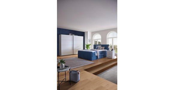 BOXSPRINGBETT 160/200 cm  in Blau  - Blau/Schwarz, KONVENTIONELL, Kunststoff/Textil (160/200cm) - Carryhome