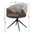 ARMLEHNSTUHL  Sitzfläche 360° drehbar, automatische Rückholfunktion Webstoff Echtleder  - Schwarz/Braun, Design, Leder/Textil (63,5/82,5/63cm) - Novel