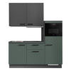 KÜCHENBLOCK 180 cm   in Graphitfarben, Dunkelgrün  - Dunkelgrün/Schieferfarben, Basics, Holzwerkstoff/Metall (180cm) - Impuls