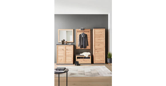 GARDEROBENSCHRANK 64,2/196,5/38,5 cm  - Dunkelgrau/Eichefarben, LIFESTYLE, Holzwerkstoff/Metall (64,2/196,5/38,5cm) - Xora