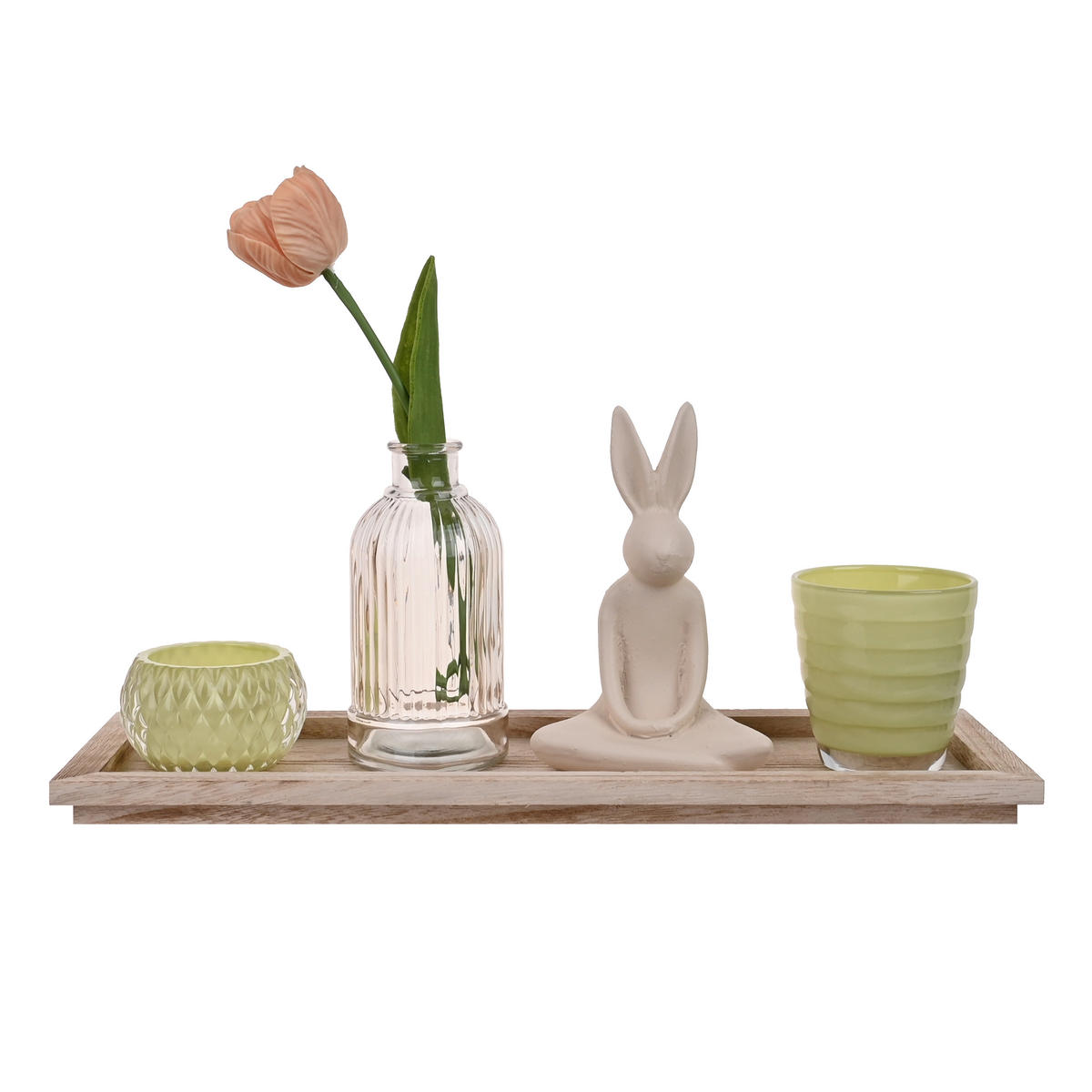 KERZENHALTER-SET - Multicolor, LIFESTYLE, Glas/Holz