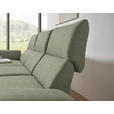 ECKSOFA  in Flachgewebe Salbeigrün Armteilverstellung, Relaxfunktion, Drehsitzfunktion  175-224/255-365 cm  - Salbeigrün/Schwarz, Design, Textil/Metall (175-224/255-365cm) - Dieter Knoll
