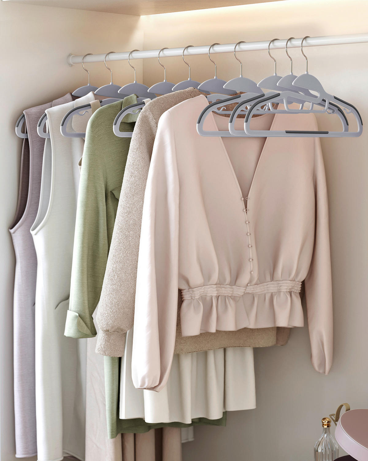 KLEIDERBÜGELSET 41,5 cm Metall, Kunststoff  - Grau, Basics, Kunststoff/Metall (41,5cm)