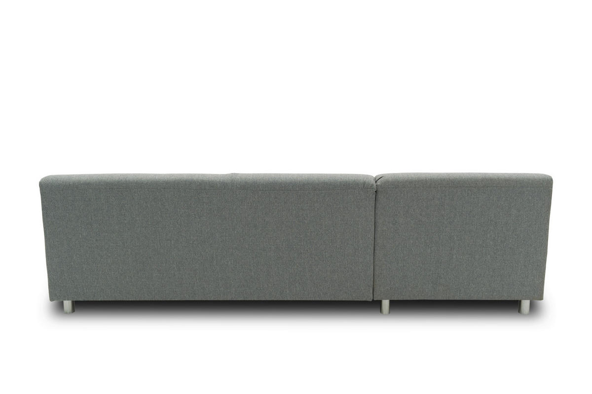 ECKSOFA Silberfarben Webstoff  - Chromfarben/Silberfarben, KONVENTIONELL, Textil/Metall (150/251cm) - MID.YOU