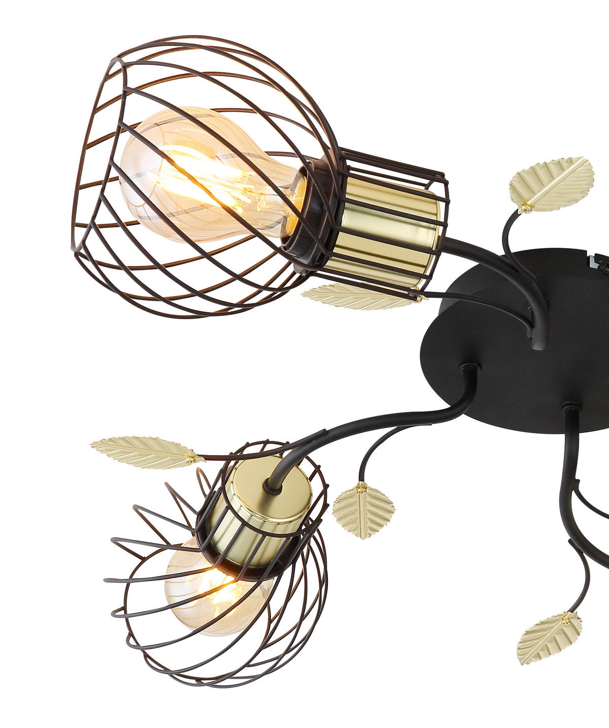 MENNYEZETI LÁMPA - fekete/sárgarézszínű, Basics, fém (58/16,5cm) - Globo