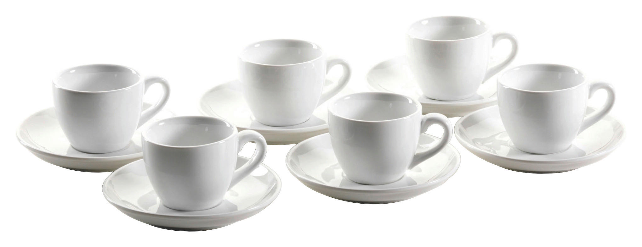 TASSE UND UNTERTASSE COLOMBIA 80 ml  - Weiß, Basics, Keramik - Mäser