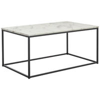 COUCHTISCH in Metall, Holzwerkstoff 100/60/45 cm  - Weiss/Schwarz, Konventionell, Holzwerkstoff/Metall (100/60/45cm) - MID.YOU