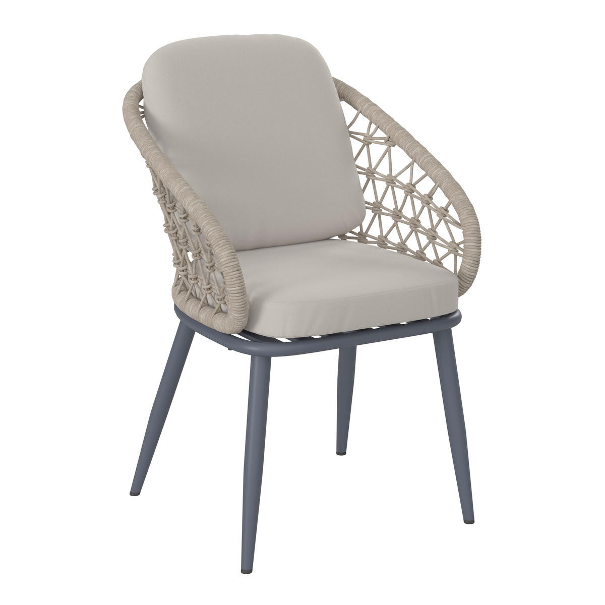 GARTENSESSEL - Anthrazit/Beige, Natur, Textil/Metall (58/85/65cm) - Amatio