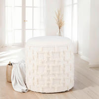 HOCKER Struktur Creme  - Creme, Basics, Textil (40/45cm) - Livetastic