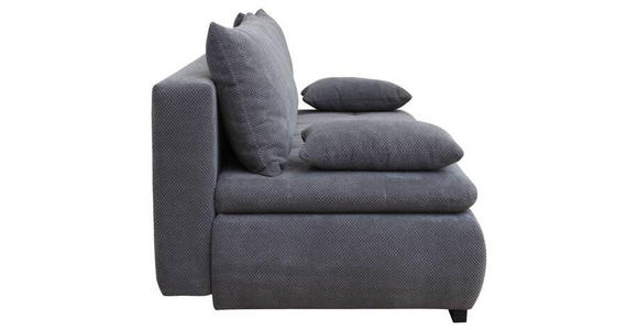 SCHLAFSOFA Webstoff, Plüsch Grau - Schwarz/Grau, KONVENTIONELL, Textil (203/72-96/98cm) - Novel