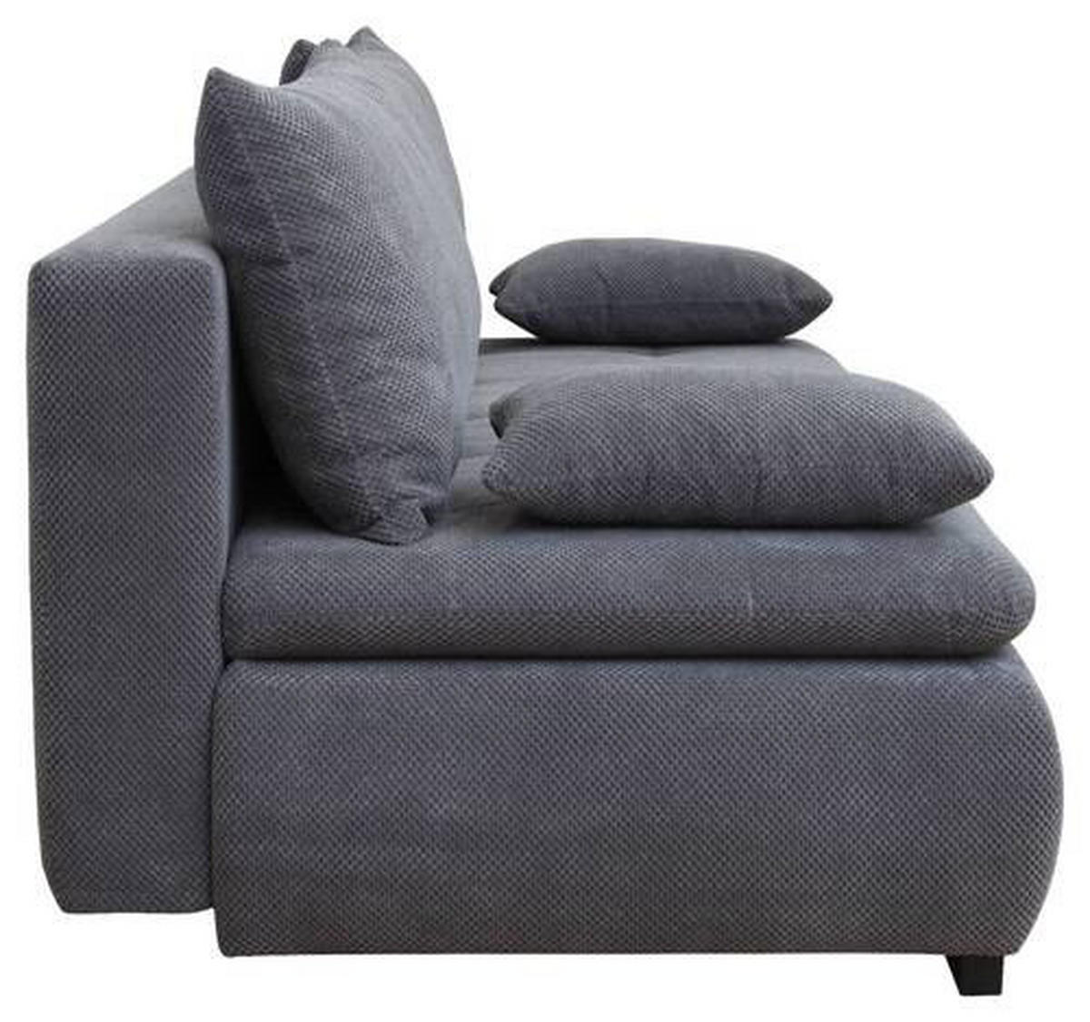 SCHLAFSOFA in Webstoff, Plüsch Grau  - Schwarz/Grau, Konventionell, Textil (203/72-96/98cm) - Novel