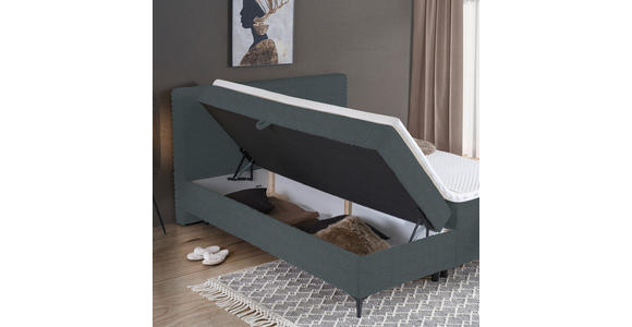 BOXBETT 180/200 cm in Dunkelgrau - Dunkelgrau/Schwarz, Design, Holz/Holzwerkstoff (180/200cm) - Xora
