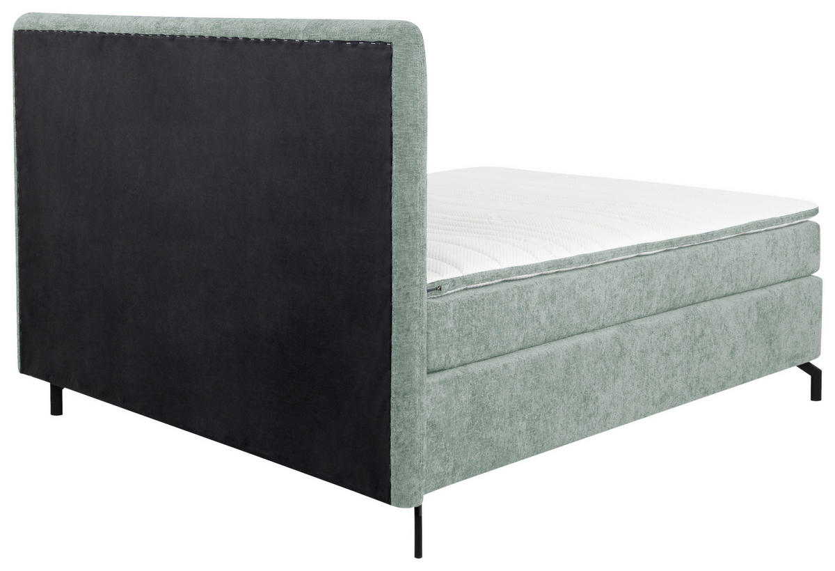 BOXSPRINGBETT 180/200 cm  in Mintgrün  - Schwarz/Mintgrün, Design, Textil/Metall (180/200cm) - Esposa
