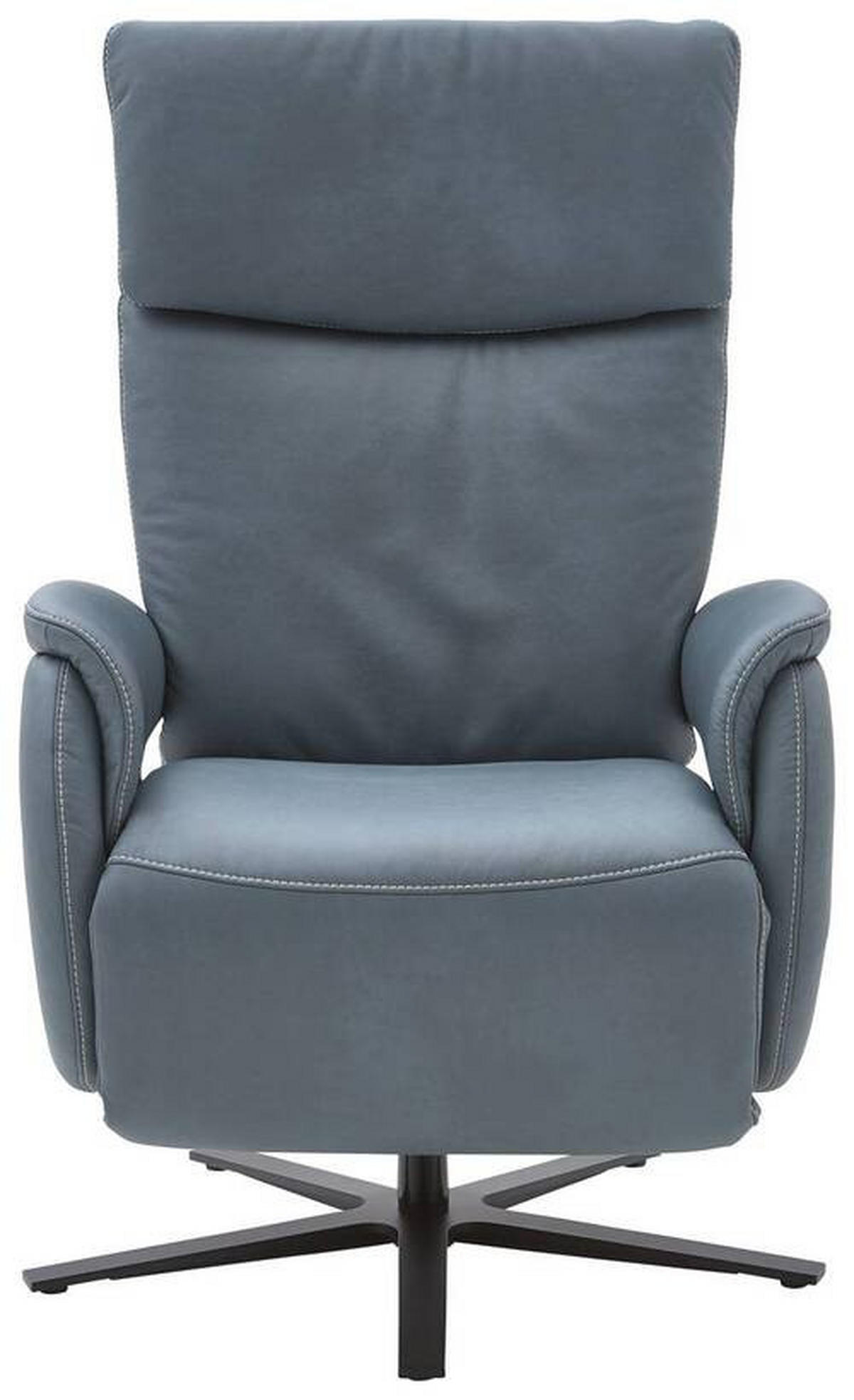 RELAXSESSEL Echtleder    - Graublau/Schwarz, KONVENTIONELL, Leder/Metall (70/117/85cm) - Dieter Knoll