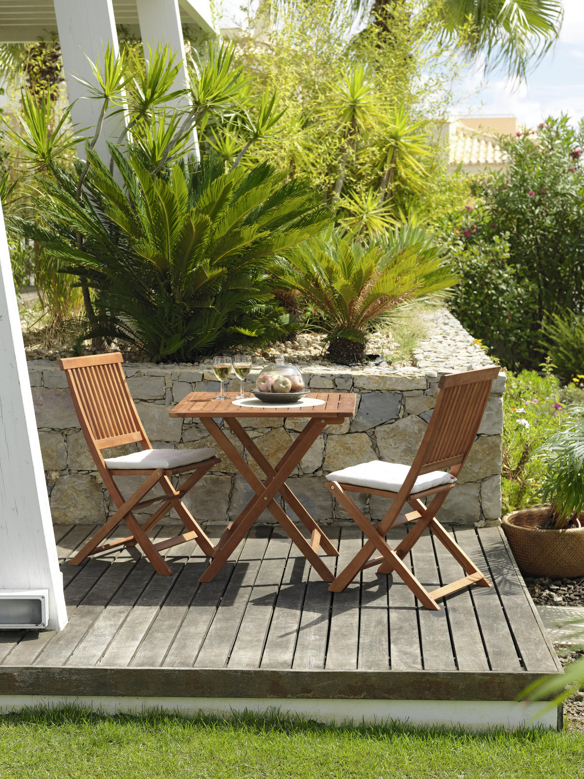 MASĂ PLIANTĂ PENTRU GRĂDINĂ 75/75/72 cm   - culoare lemn tec, Romantik / Landhaus, lemn (75/75/72cm) - Ambia Garden