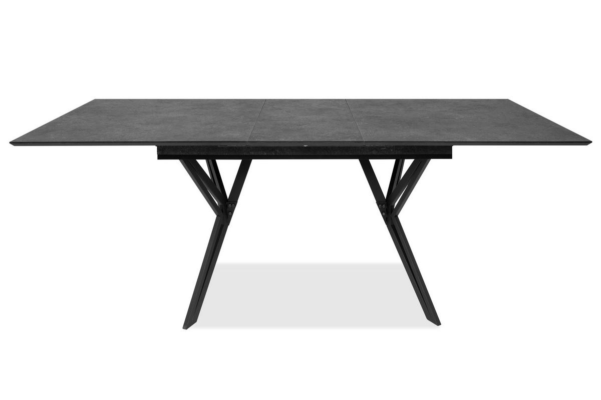 ESSTISCH Schwarz rechteckig  ausziehbar  - Schwarz, MODERN, Holzwerkstoff/Metall (160/90/76cm) - MID.YOU