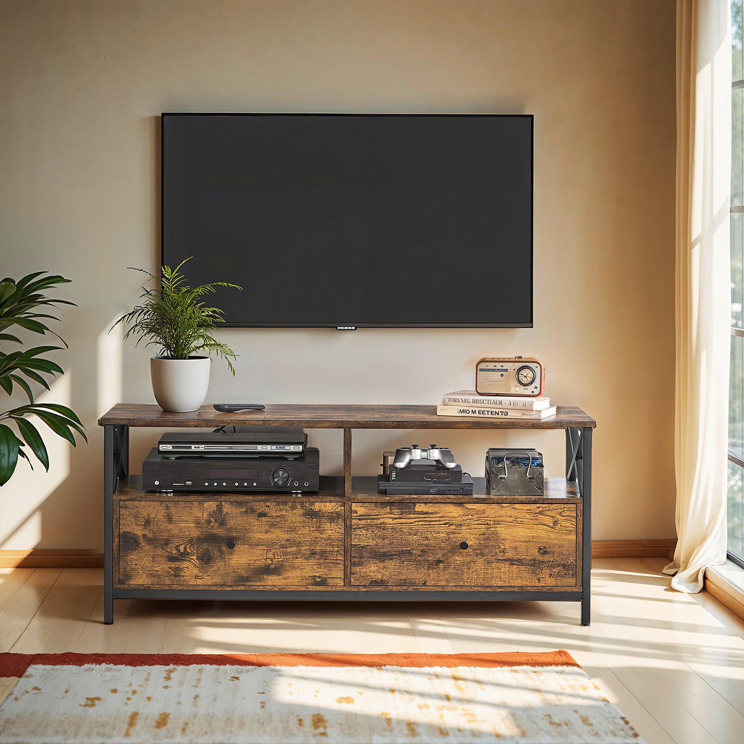TV-ELEMENT 120/50/40 cm  - Dunkelbraun/Schwarz, MODERN, Holzwerkstoff/Metall (120/50/40cm) - MID.YOU